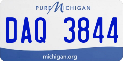MI license plate DAQ3844