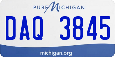 MI license plate DAQ3845
