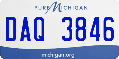 MI license plate DAQ3846