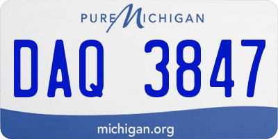 MI license plate DAQ3847