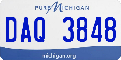 MI license plate DAQ3848