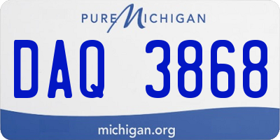 MI license plate DAQ3868