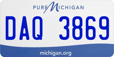 MI license plate DAQ3869