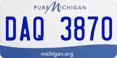 MI license plate DAQ3870