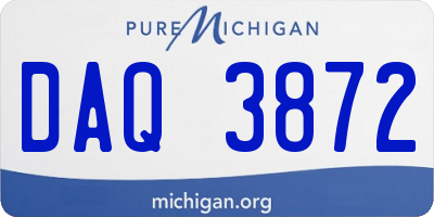 MI license plate DAQ3872