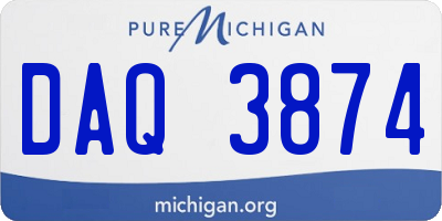 MI license plate DAQ3874