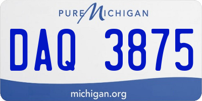 MI license plate DAQ3875