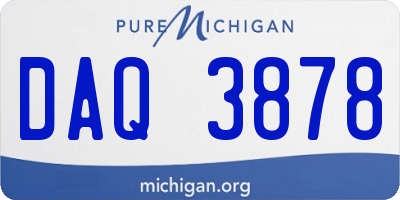 MI license plate DAQ3878