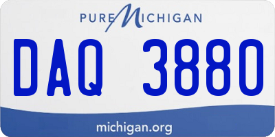 MI license plate DAQ3880