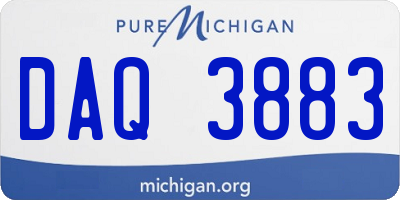 MI license plate DAQ3883