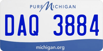 MI license plate DAQ3884
