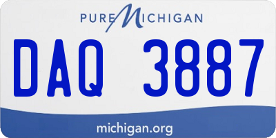 MI license plate DAQ3887