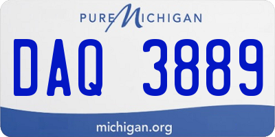 MI license plate DAQ3889