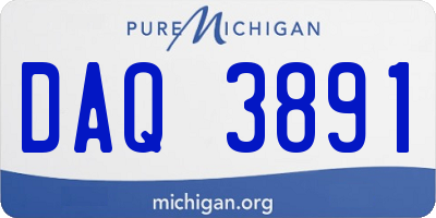 MI license plate DAQ3891