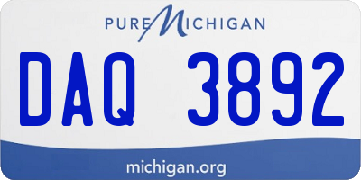 MI license plate DAQ3892