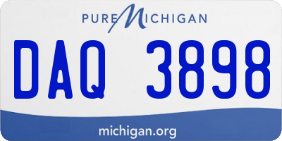 MI license plate DAQ3898