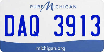 MI license plate DAQ3913