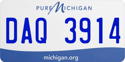 MI license plate DAQ3914