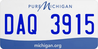 MI license plate DAQ3915