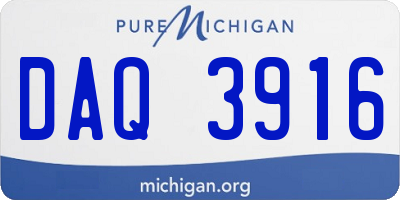 MI license plate DAQ3916