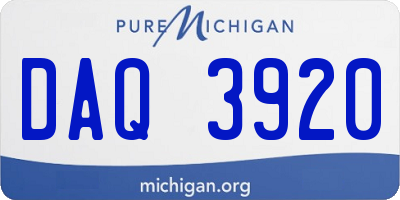 MI license plate DAQ3920