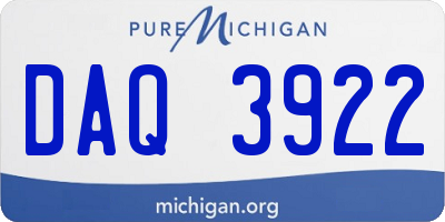 MI license plate DAQ3922