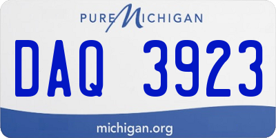 MI license plate DAQ3923