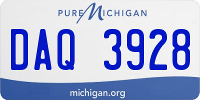 MI license plate DAQ3928