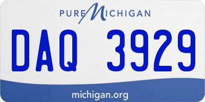 MI license plate DAQ3929