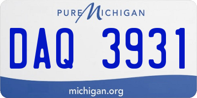MI license plate DAQ3931
