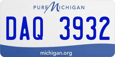 MI license plate DAQ3932