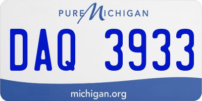 MI license plate DAQ3933