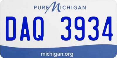 MI license plate DAQ3934
