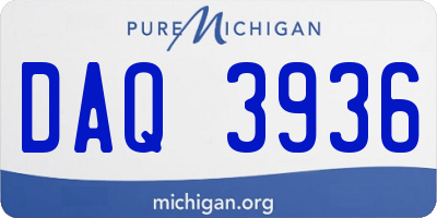 MI license plate DAQ3936