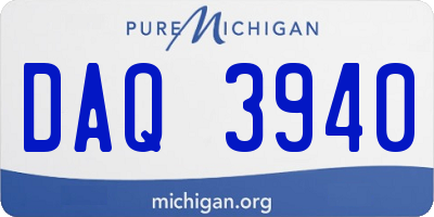 MI license plate DAQ3940