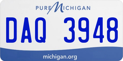 MI license plate DAQ3948