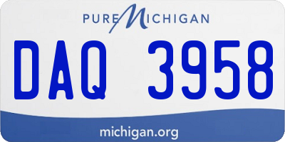 MI license plate DAQ3958