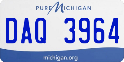 MI license plate DAQ3964