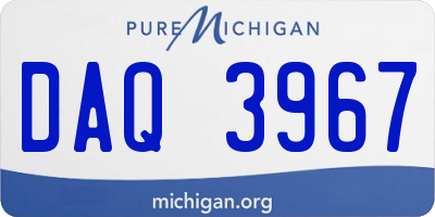 MI license plate DAQ3967