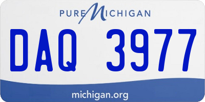 MI license plate DAQ3977