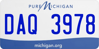 MI license plate DAQ3978