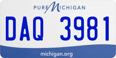 MI license plate DAQ3981