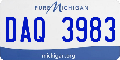 MI license plate DAQ3983
