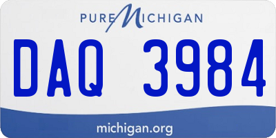 MI license plate DAQ3984