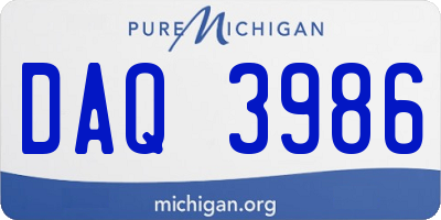 MI license plate DAQ3986