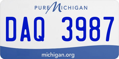 MI license plate DAQ3987