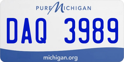 MI license plate DAQ3989