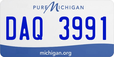MI license plate DAQ3991