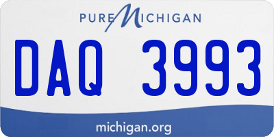 MI license plate DAQ3993