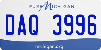 MI license plate DAQ3996